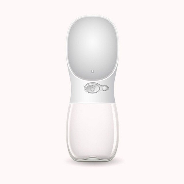 Portable One-Touch Pet Water Bottle in white showing clean minimal design, solo front view