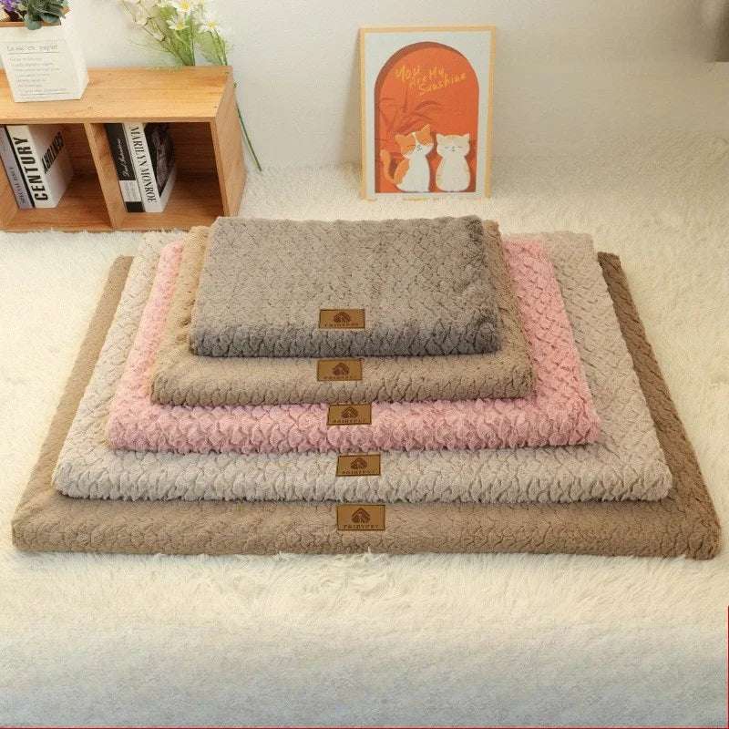 Beige Orthopedic Memory Foam Pet Bed - Thick memory foam dog bed with removable washable cover for joint support