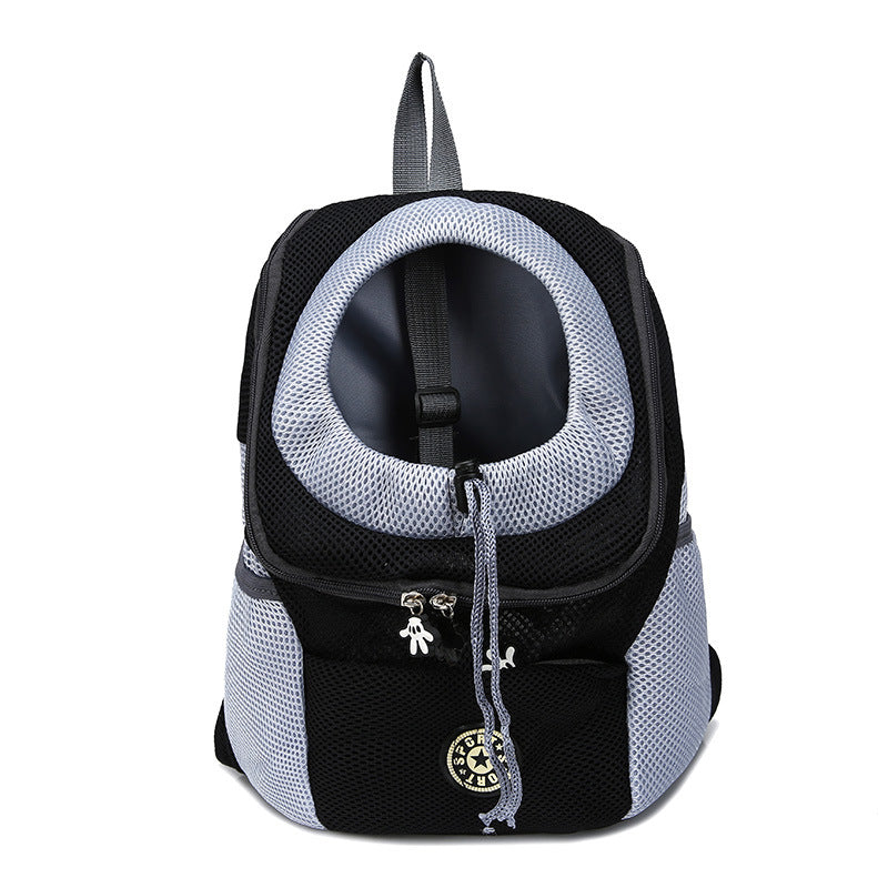 Dog Carrier Backpack - Black pet backpack carrier with breathable mesh for dogs and cats outdoor travel