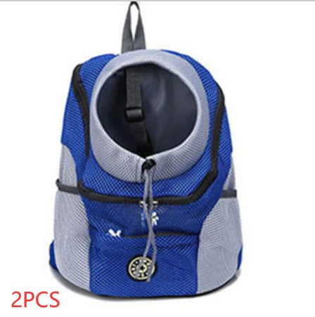 Pet Carrier Backpack 2 Pack Blue - Dog and cat carrier backpacks with ventilation for travel