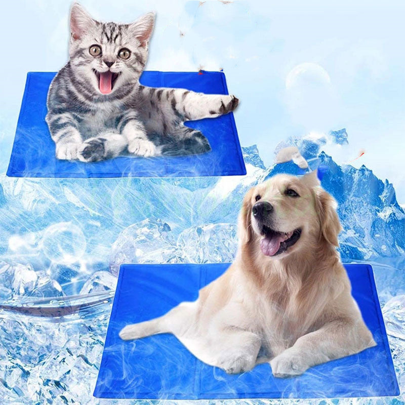 Dog and Cat Cooling Mat - Pressure activated gel ice pad summer cooling mat for dogs and cats heat relief