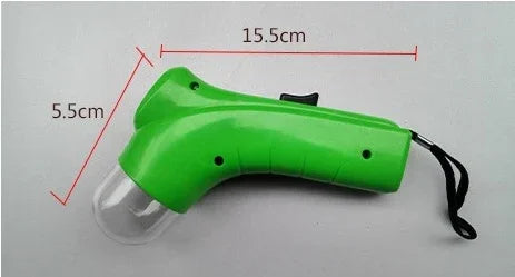 Green Pet Food Catapult Feeder Dimensions - 15.5cm x 5.5cm green treat launcher toy for dogs and cats