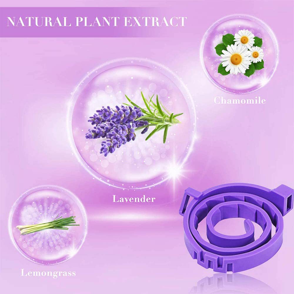 Calming Collar Natural Ingredients - Lavender chamomile lemongrass plant extracts for dog and cat anxiety relief calming collar